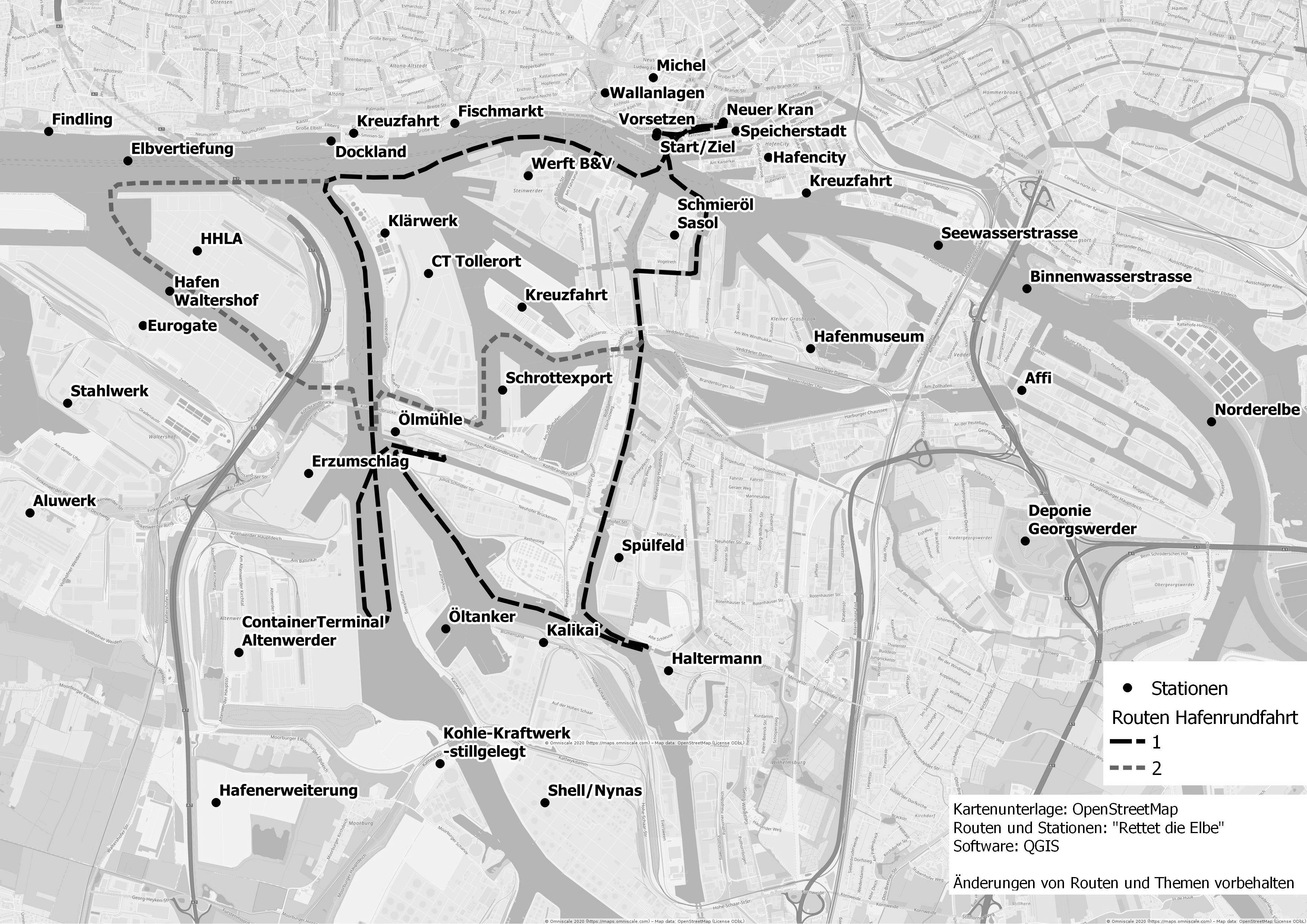 Hafenrundfahrt Route und Themen